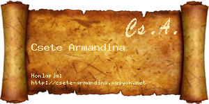 Csete Armandina névjegykártya